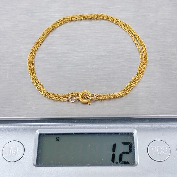 1/20 12K Yellow Gold Filled 1.1mm Rope Chain Necklace 18.5" - Picture 4 of 4